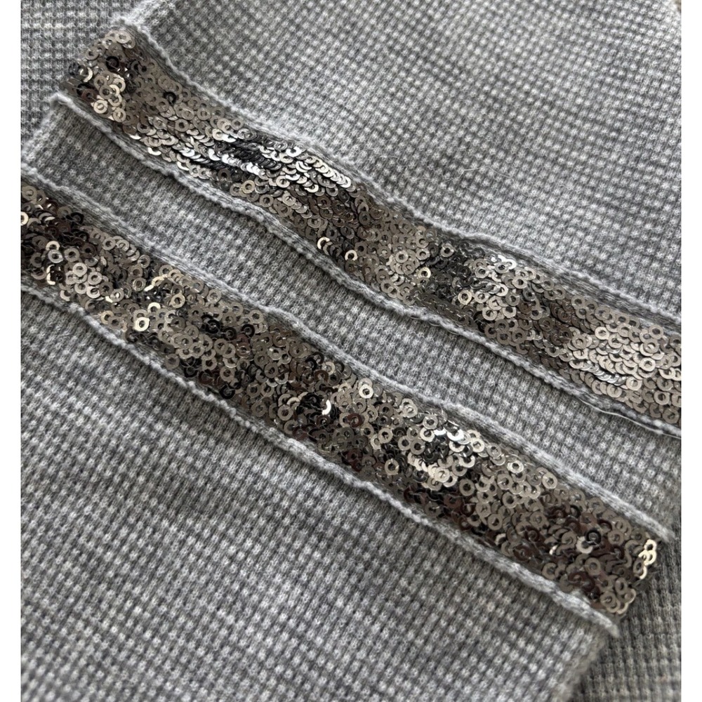 Harley Davidson Y2k Henley True Legend Thermal Top Sequin Bling Womens Large - Picture 7 of 8